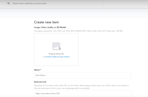 create new item