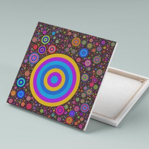 “Bulat-bulat #950662, 2021” 24 in. x 24 in. Frameless Canvas Abstract Art Print by Alvin Koay