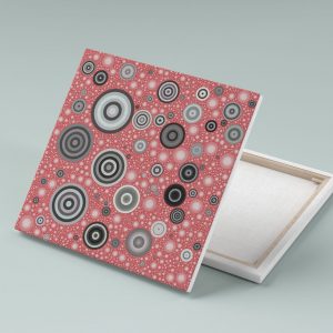 “Bulat-bulat #801837, 2021” 24 in. x 24 in. Frameless Canvas Abstract Art Print by Alvin Koay