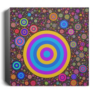 “Bulat-bulat #950662, 2021” 24 in. x 24 in. Frameless Canvas Abstract Art Print by Alvin Koay
